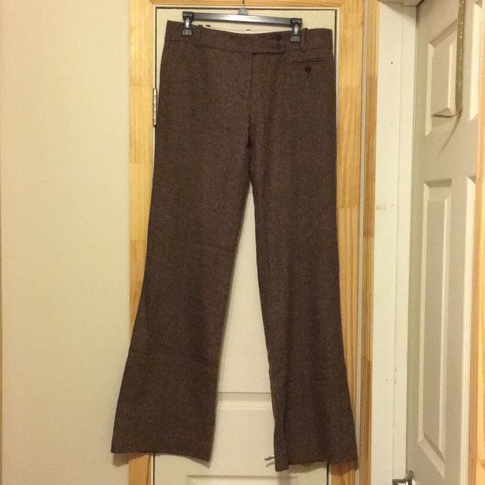 BCBGMaxAzria brown tweed flare dress pants